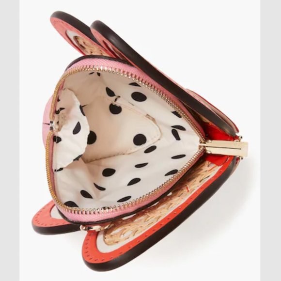 NWT Kate Spade Wing It Wicker Butterfly Coin Purse On AChain - Picture 5 of 6